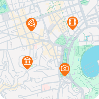 Mapa com atrações próximas