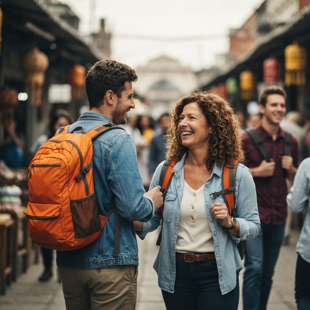 Comunidade diversa de viajantes unidos